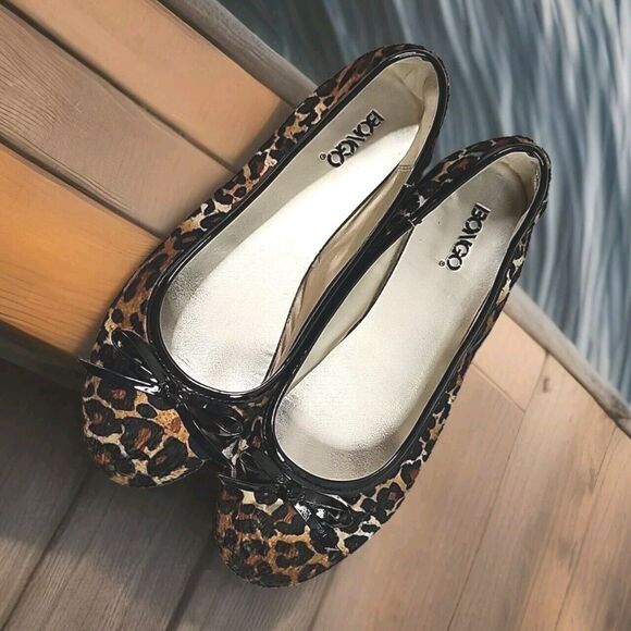 Bongo Womens Flats Divinity Black Leopard Slip On Ballet Shoe Round Toe … - Picture 2 of 13